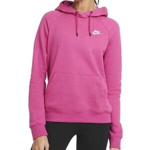 Nike Women's Pink Essential Fleece Pullover Hoodie Size M